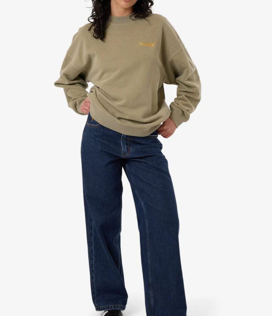 THRILLS LADIES  WORKWEAR COCOON PANEL CREW - EUCALYPTUS
