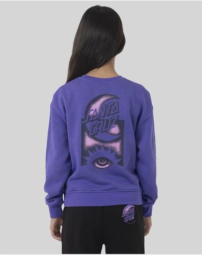 SANTA CRUZ GIRLS SEEING MOON DOT CHEST SWEATER - IRIS