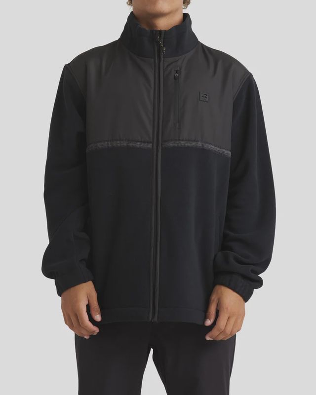 BILLABONG MENS BOUNDARY LITE MOCKNECK POLAR FLEECE - BLACK
