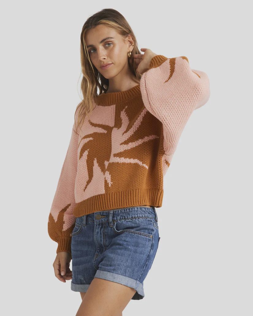 BILLABONG LADIES SUNSWIRL KNIT SWEATER - DOESKIN