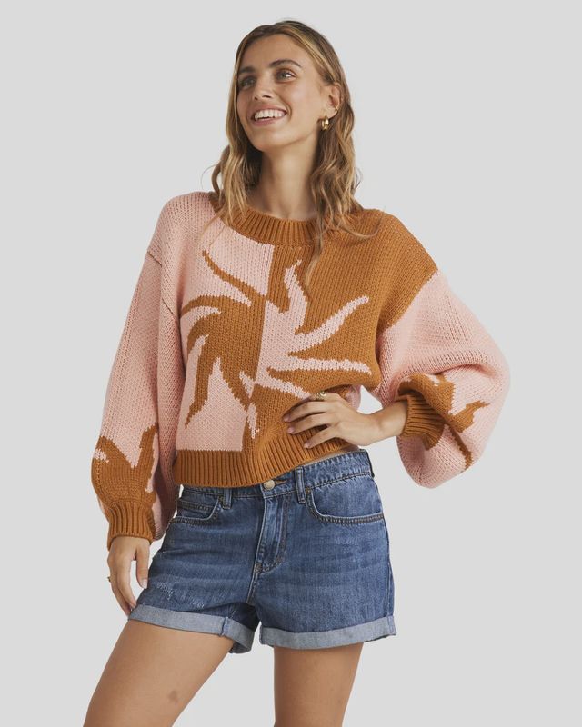 BILLABONG LADIES SUNSWIRL KNIT SWEATER - DOESKIN