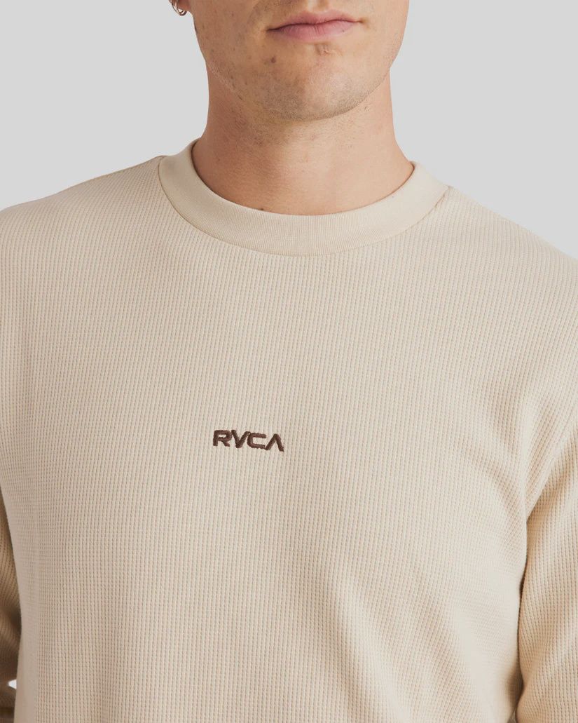 RVCA MENS UNION WAFFLE LS TOP - NATURAL