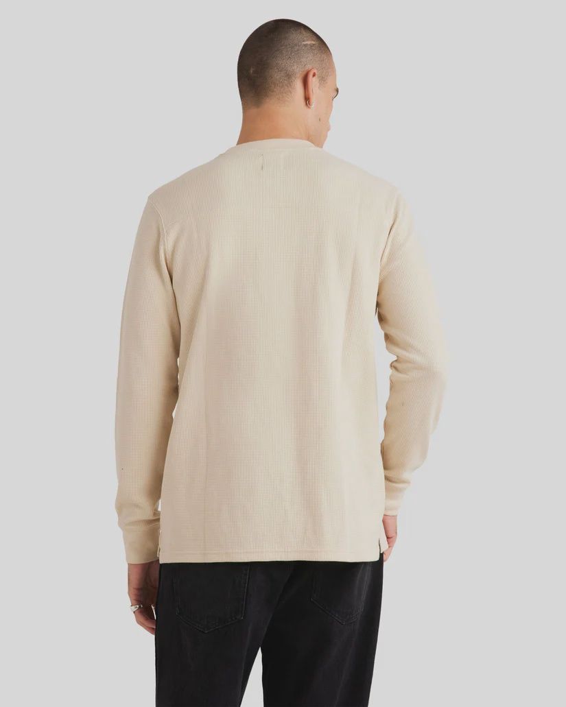 RVCA MENS UNION WAFFLE LS TOP - NATURAL
