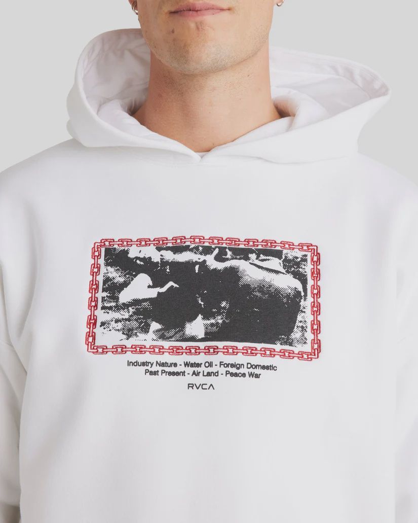 RVCA MENS IN THE RING HOODIE - WHITE