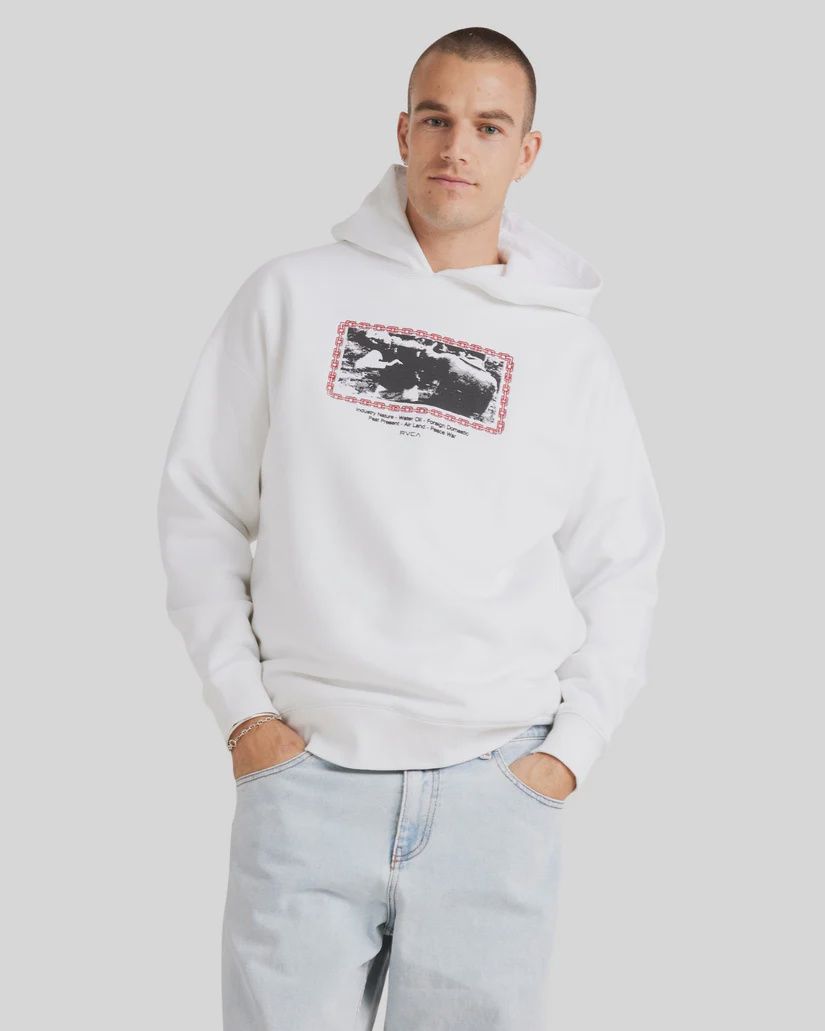 RVCA MENS IN THE RING HOODIE - WHITE