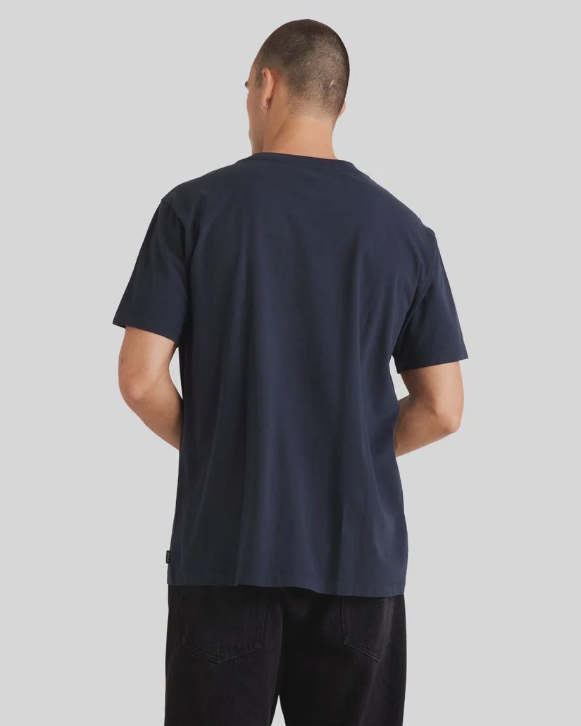 RVCA MENS HORIZON SS TEE - MOODY BLUE