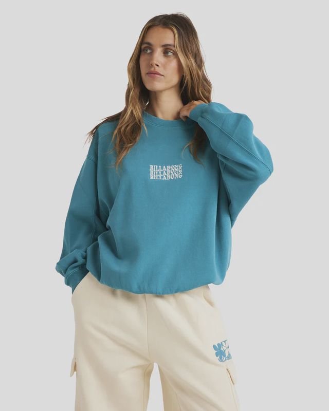BILLABONG LADIES SURF HIGH KENDALL CREW - DEEP TEAL