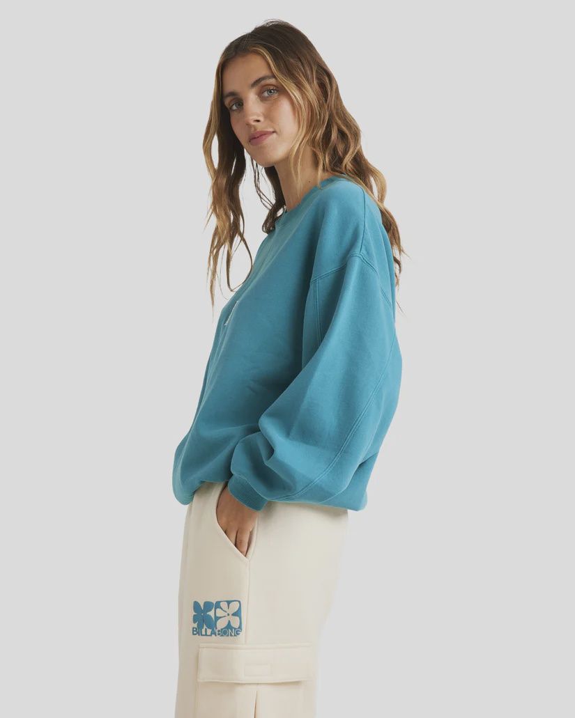 BILLABONG LADIES SURF HIGH KENDALL CREW - DEEP TEAL