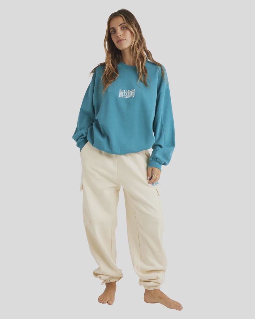 BILLABONG LADIES SURF HIGH KENDALL CREW - DEEP TEAL