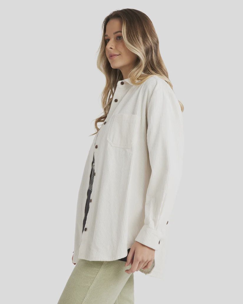 BILLABONG LADIES SO STOKED L/S SHIRT - SALT CRYSTAL