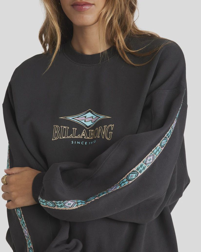 BILLABONG LADIES SWIPE RIGHT KENDALL CREW - BLACK SANDS