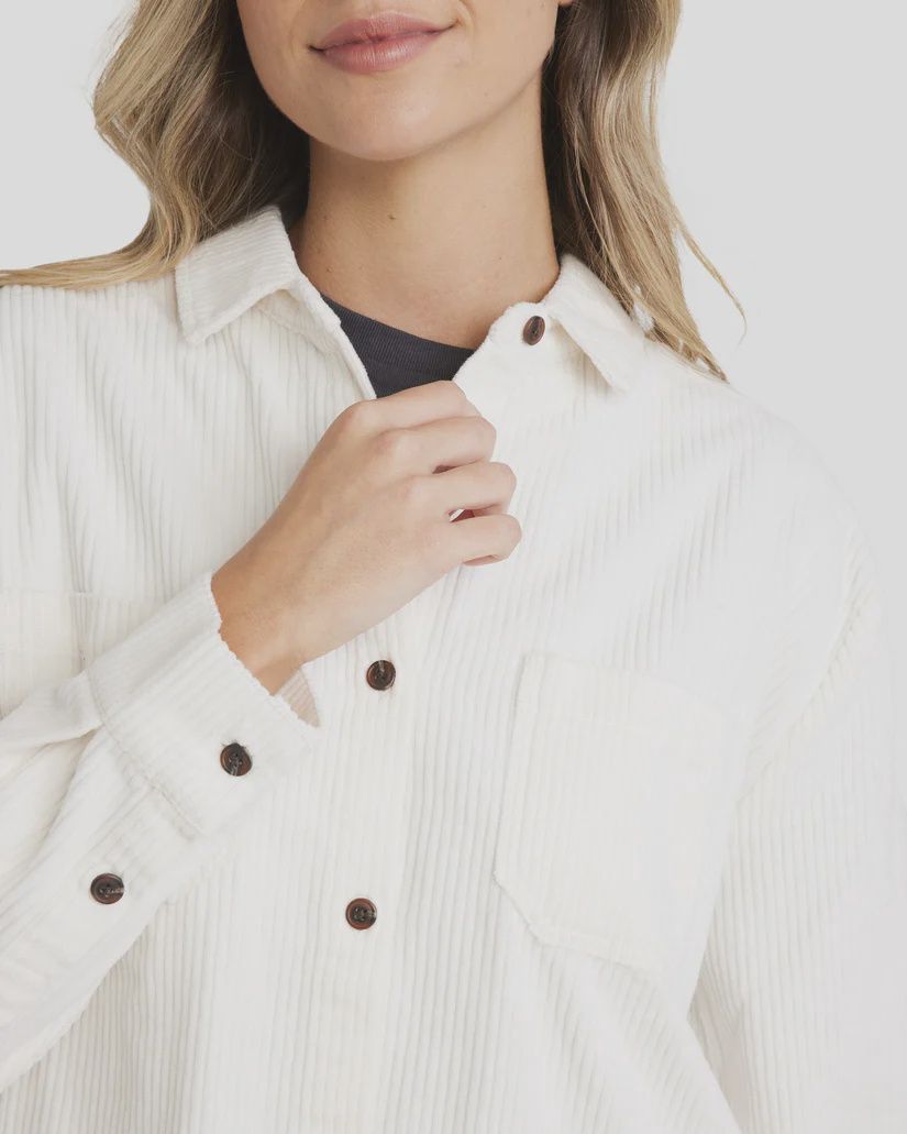 BILLABONG LADIES SO STOKED L/S SHIRT - SALT CRYSTAL