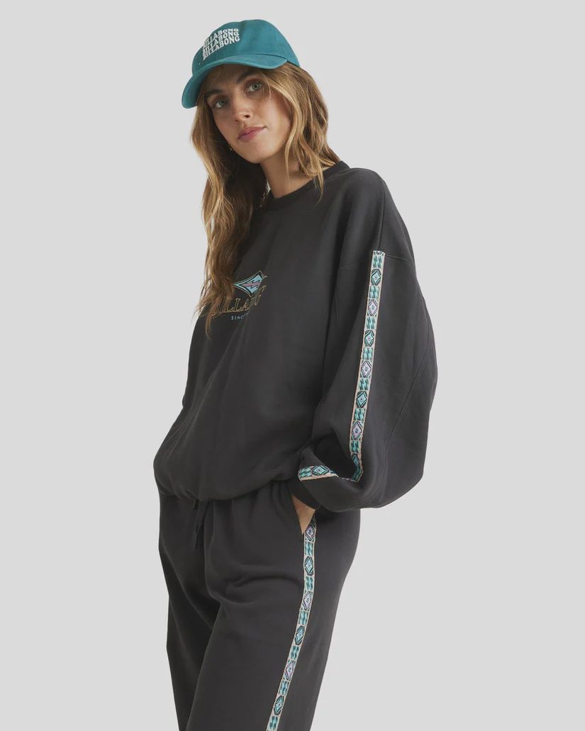 BILLABONG LADIES SWIPE RIGHT KENDALL CREW - BLACK SANDS