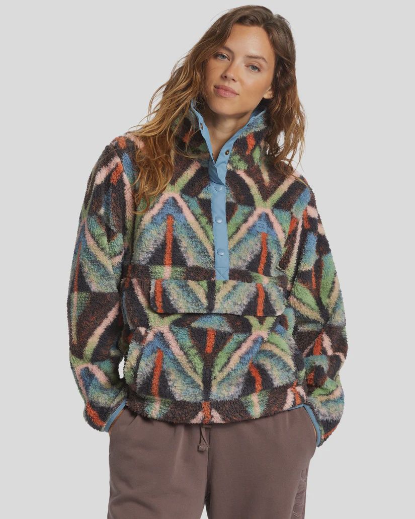 BILLABONG WOMENS SWITCHBACK PULLOVER - BLACK MULTI 1