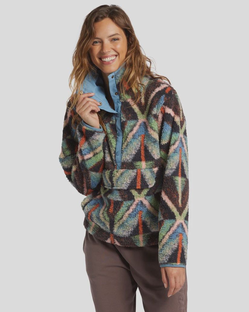 BILLABONG WOMENS SWITCHBACK PULLOVER - BLACK MULTI 1
