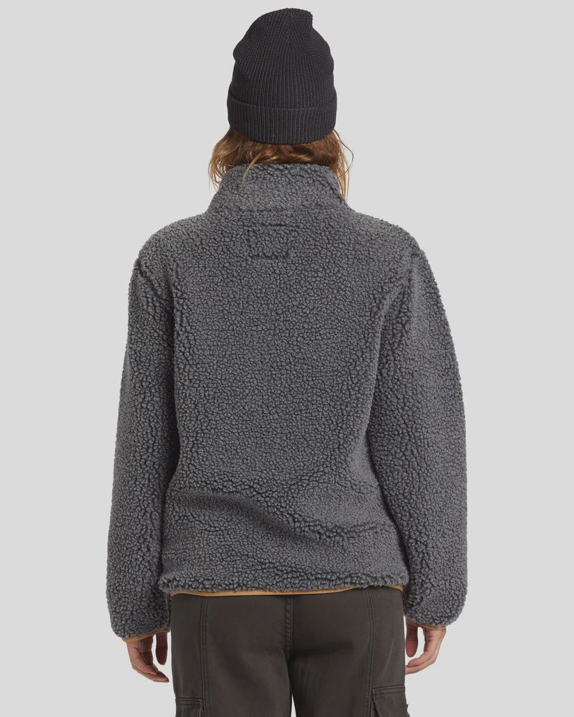 BILLABONG WOMENS HORIZON MOCK NECK FLEECE - CHARCOAL