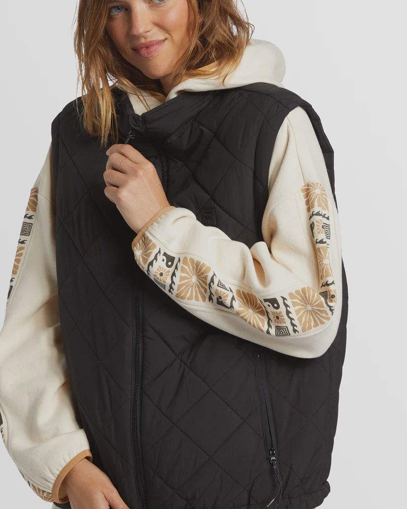 BILLABONG LADIES TRANSPORT PUFFER VEST- BLACK