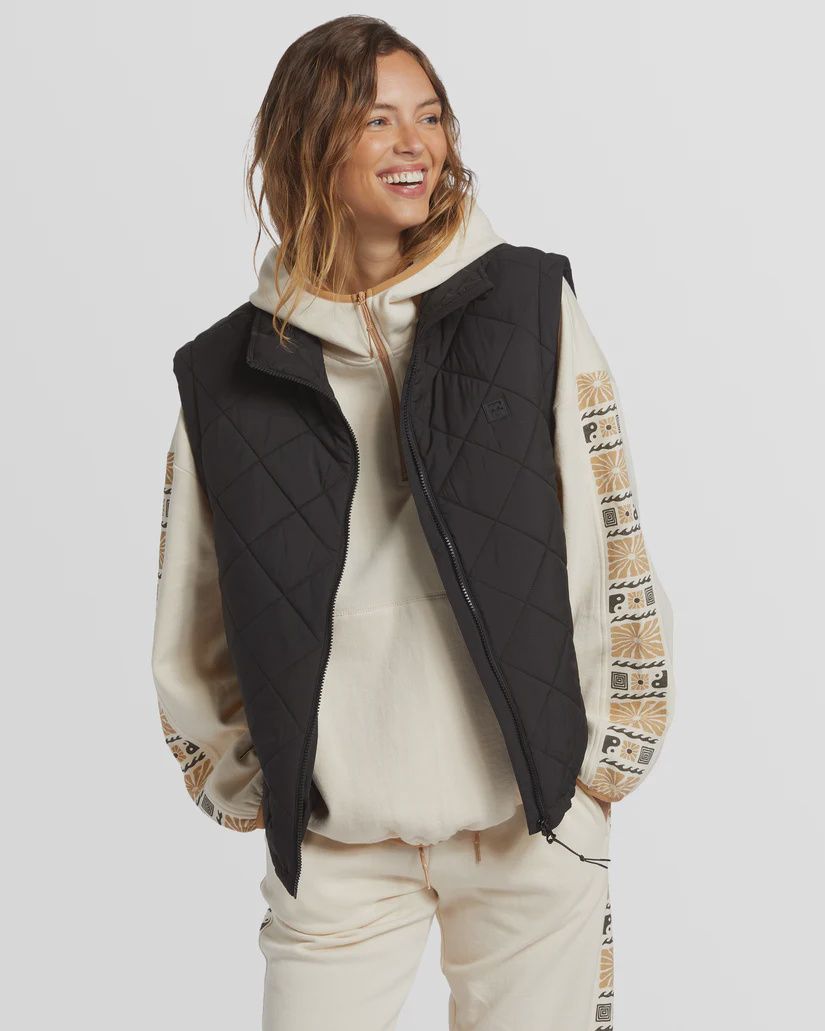 BILLABONG LADIES TRANSPORT PUFFER VEST- BLACK