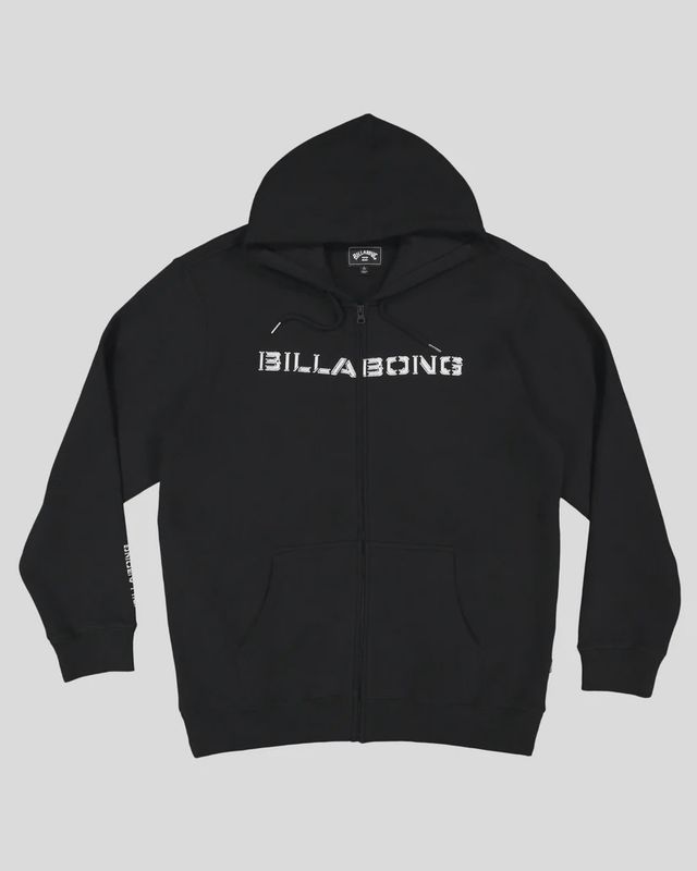 BILLABONG MENS CHROME ZIP THRU HOOD FLEECE - BLACK
