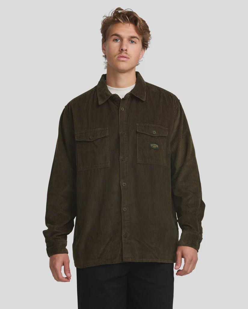 BILLABONG MENS BONG DAYS L/S SHIRT - CHOCOLATE