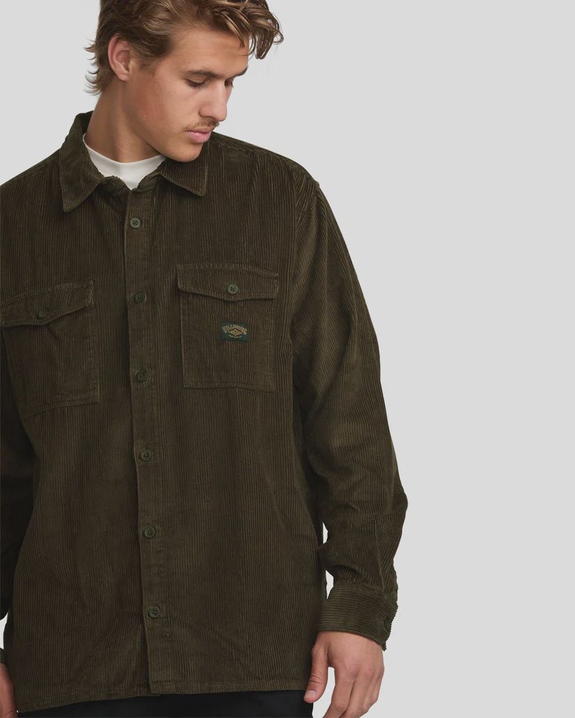BILLABONG MENS BONG DAYS L/S SHIRT - CHOCOLATE