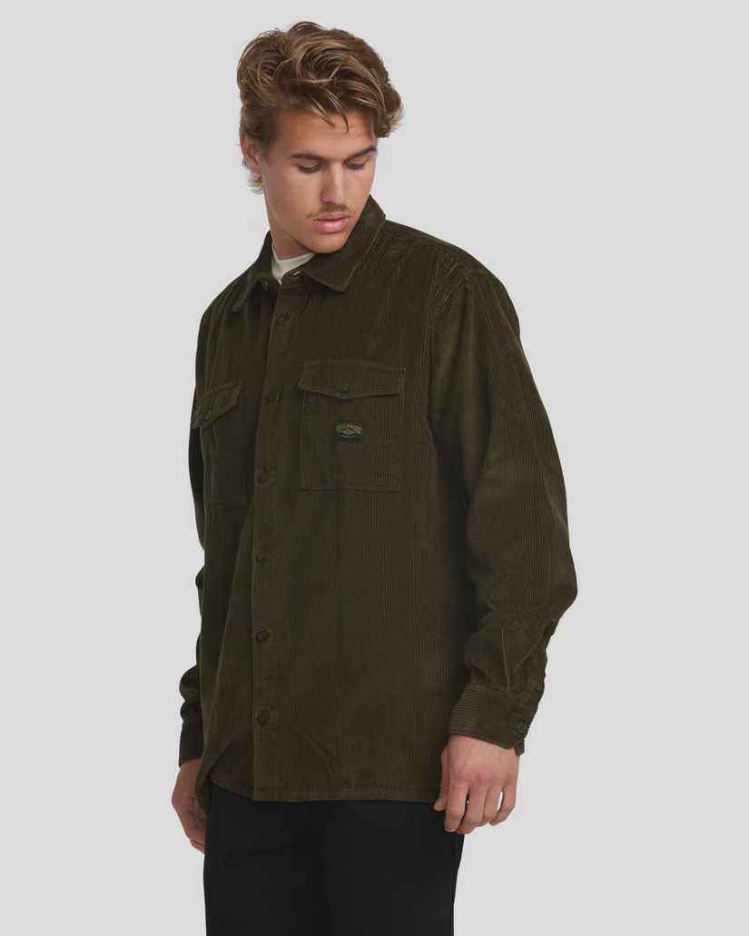 BILLABONG MENS BONG DAYS L/S SHIRT - CHOCOLATE