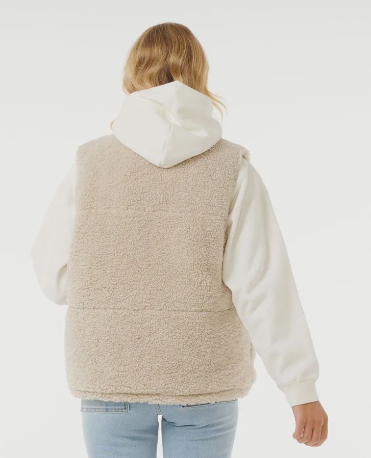 RIP CURL LADIES SOLEIL REVO PUFFER VEST- NATURAL