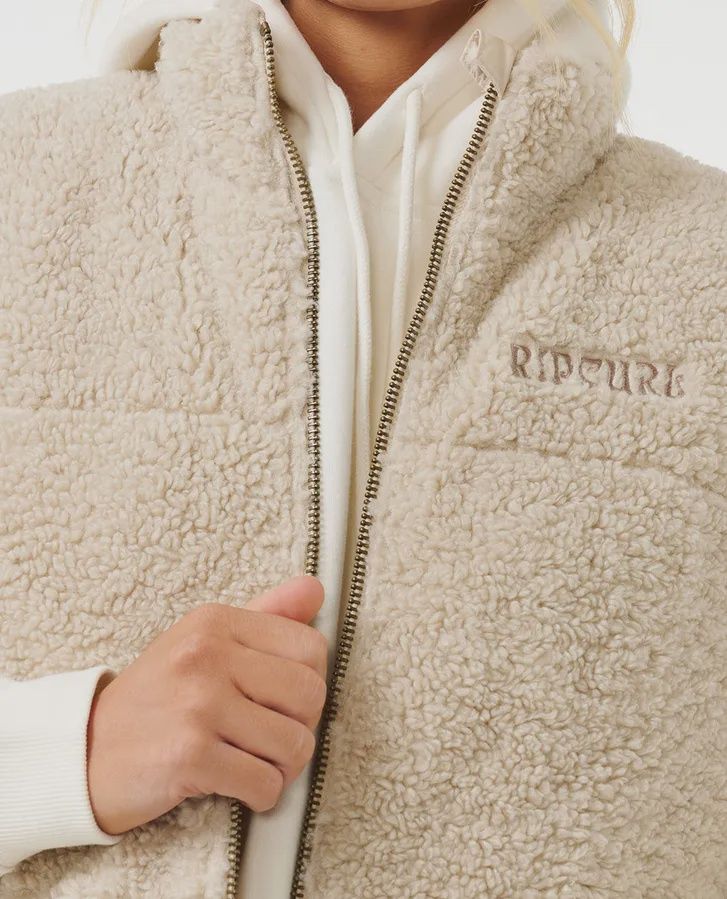 RIP CURL LADIES SOLEIL REVO PUFFER VEST- NATURAL