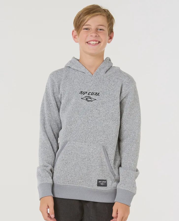 RIPCURL TEEN BOYS CRESCENT HOOD FADEOUT - GREY MARLE