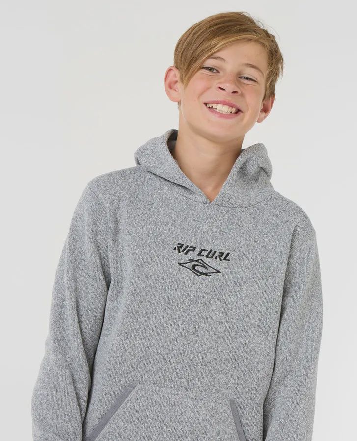 RIPCURL TEEN BOYS CRESCENT HOOD FADEOUT - GREY MARLE