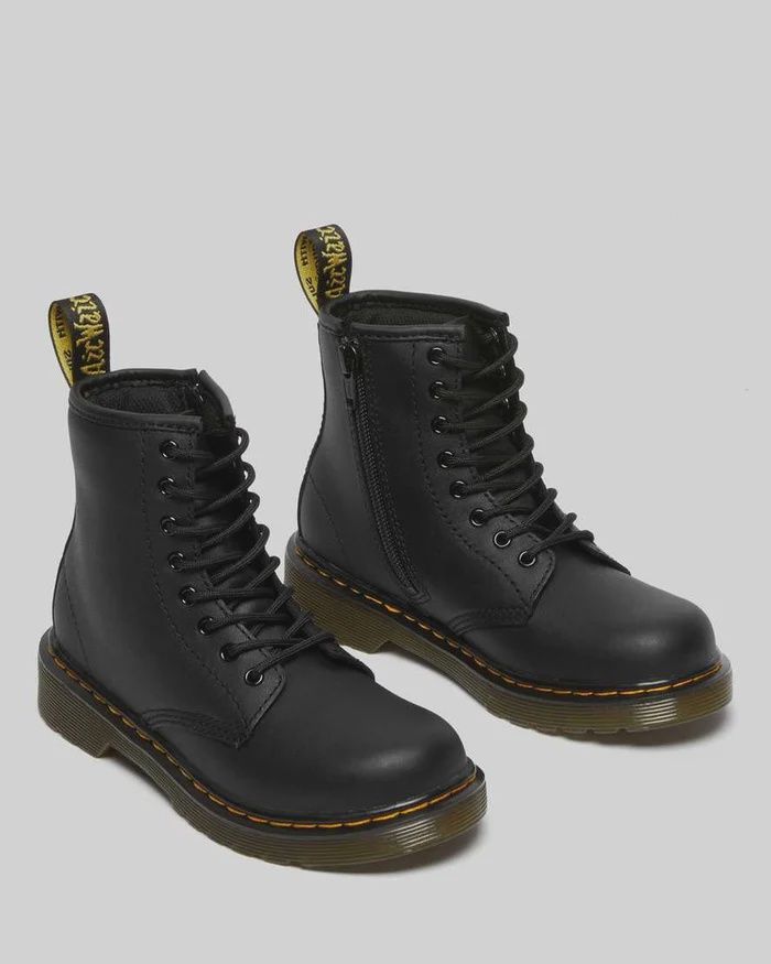 DR MARTENS JUNIORS 1460 LACE BOOT-BLACK SOFTY T