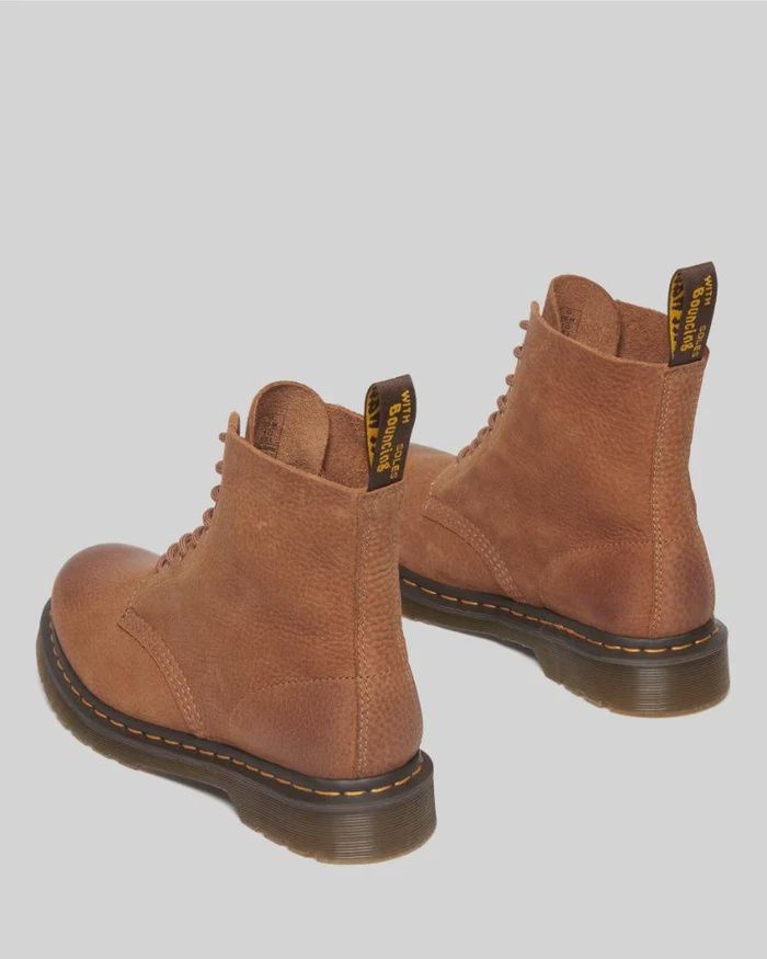 DR MARTENS 1460 8 EYE TUMBLED NUBUCK BOOT-DESERT BROWN
