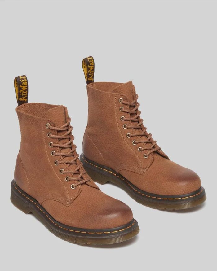 DR MARTENS 1460 8 EYE TUMBLED NUBUCK BOOT-DESERT BROWN