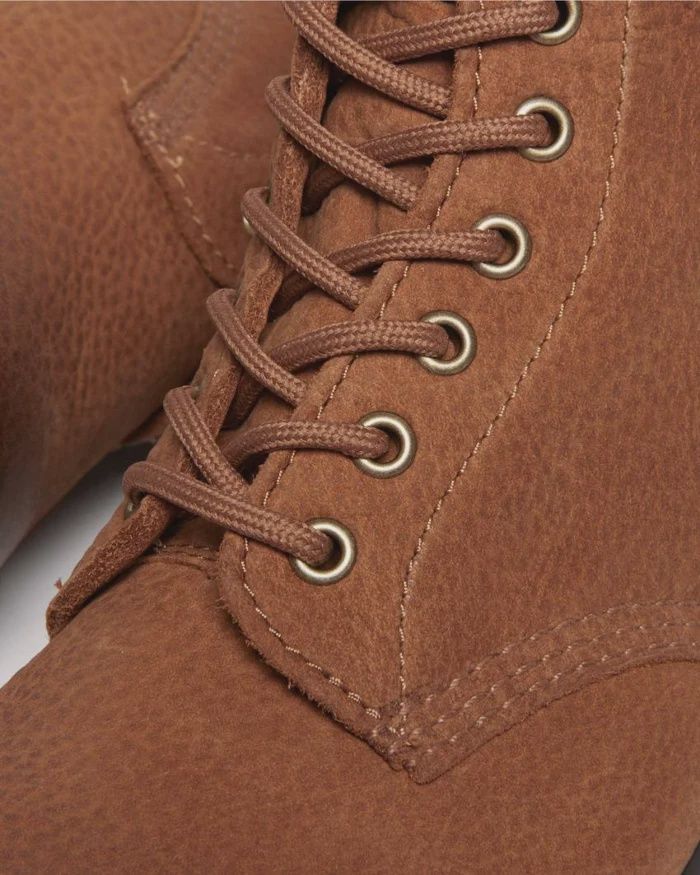 DR MARTENS 1460 8 EYE TUMBLED NUBUCK BOOT-DESERT BROWN