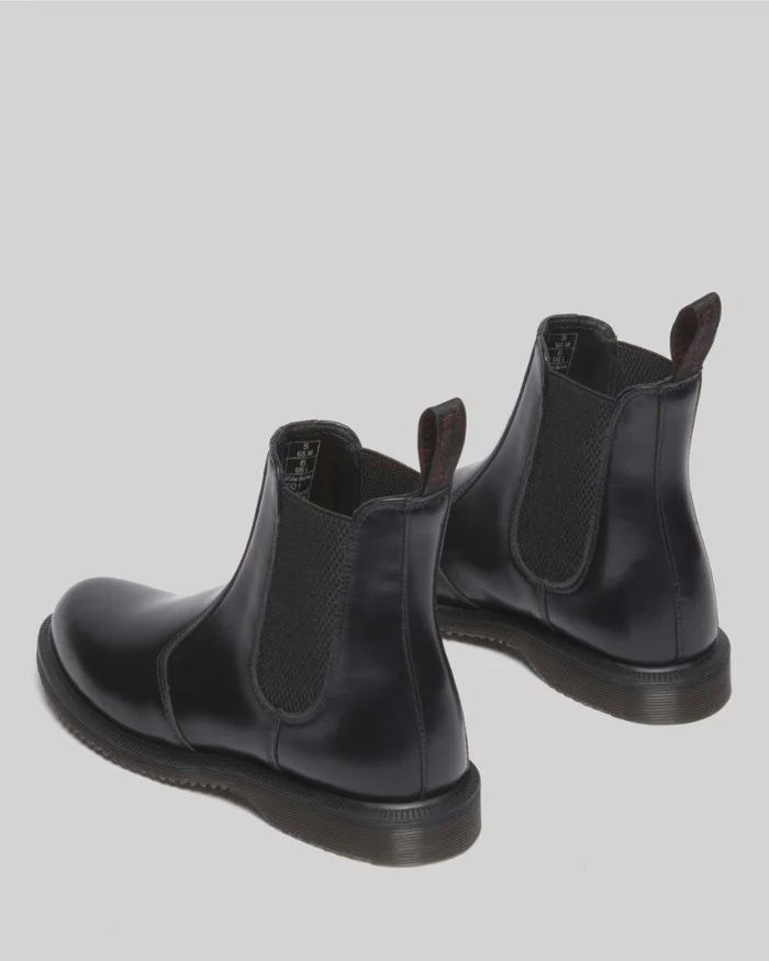 DR MARTENS FLORA CHELSEA BOOT- BLACK POLISHED SMOOTH