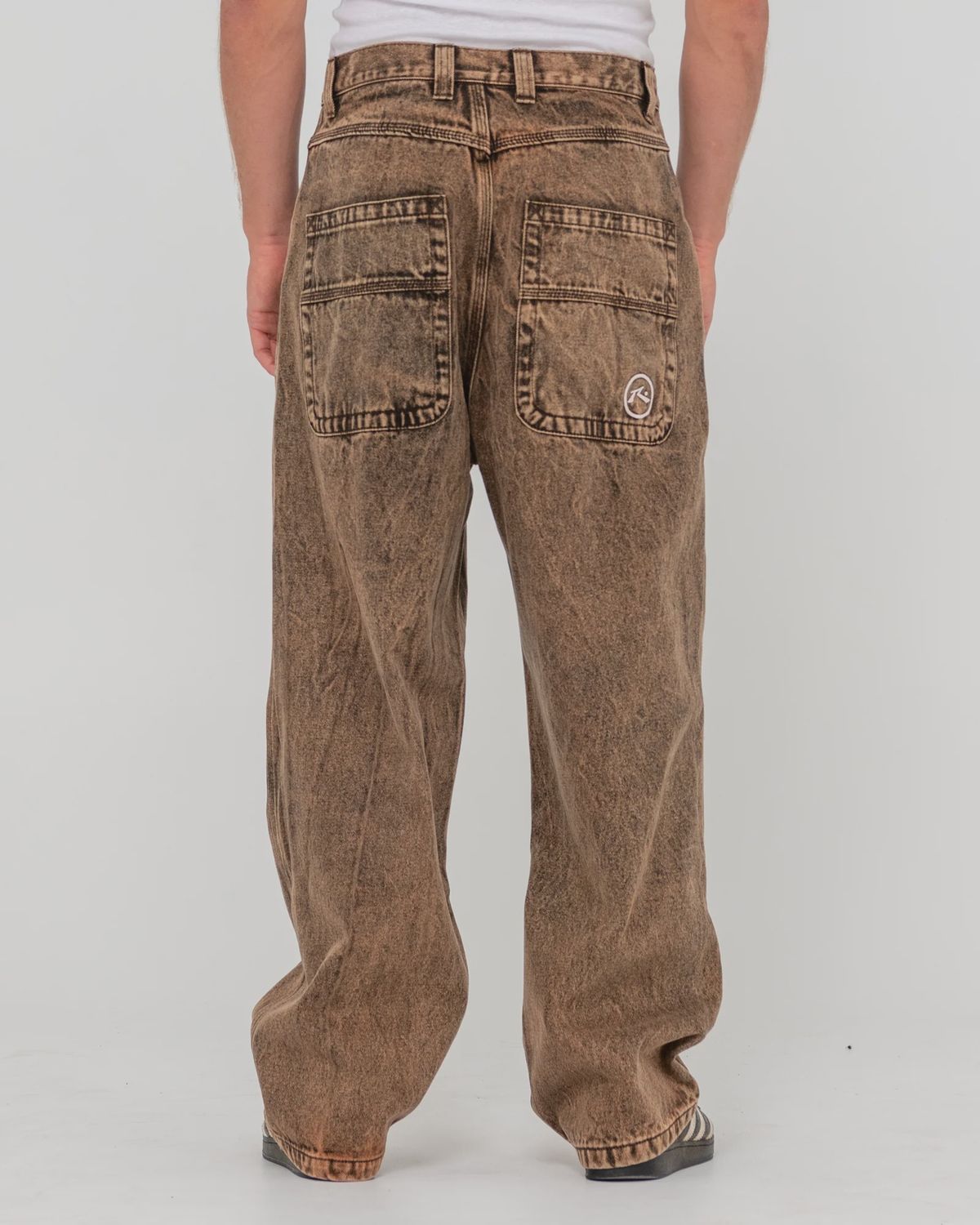 RUSTY MENS R DOT BAGGY JEAN - OVERDYED BROWN