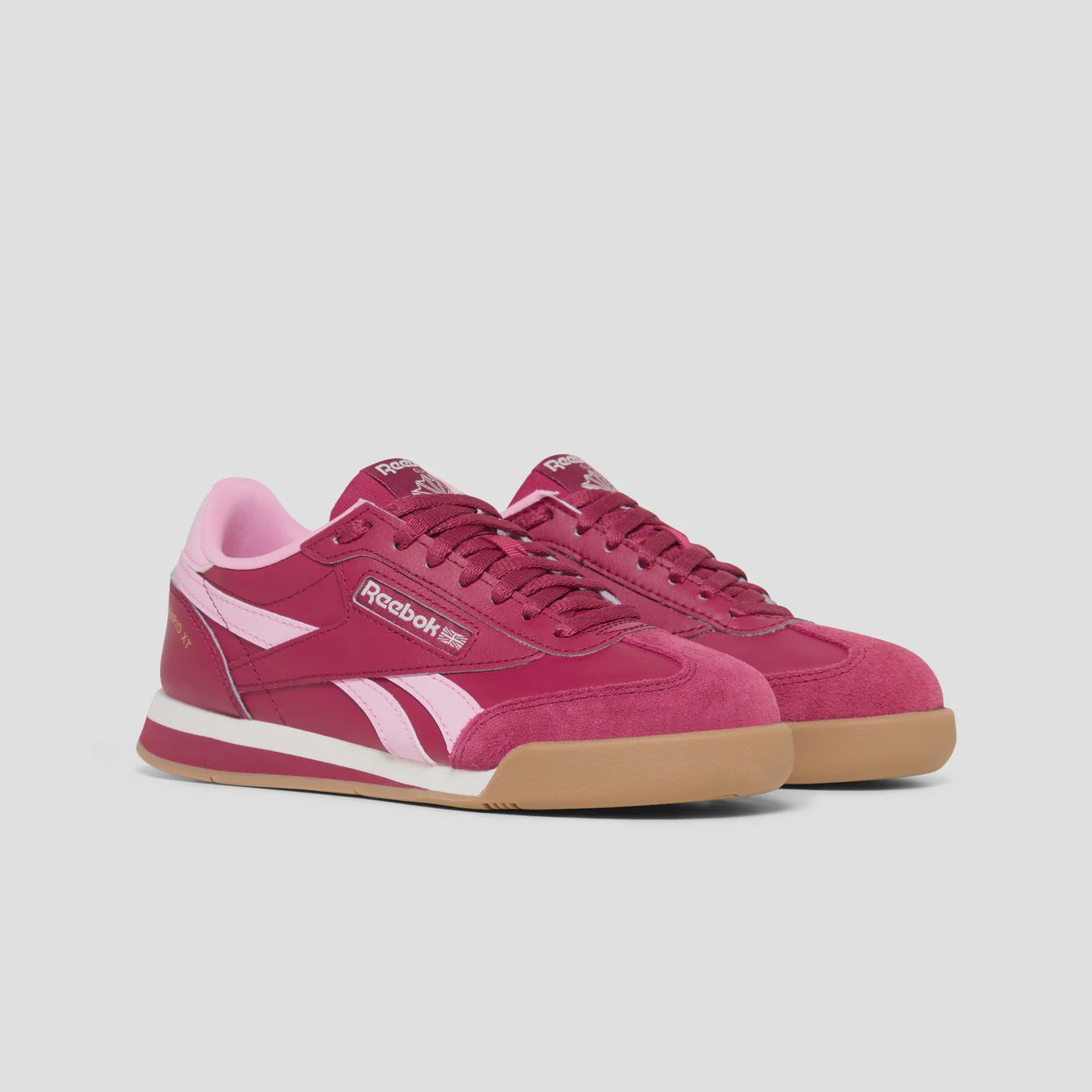 REEBOK KIDS JUNIOR CAMPIO XT SHOE - BERRY/ROSE/CHALK/BARELY GREY