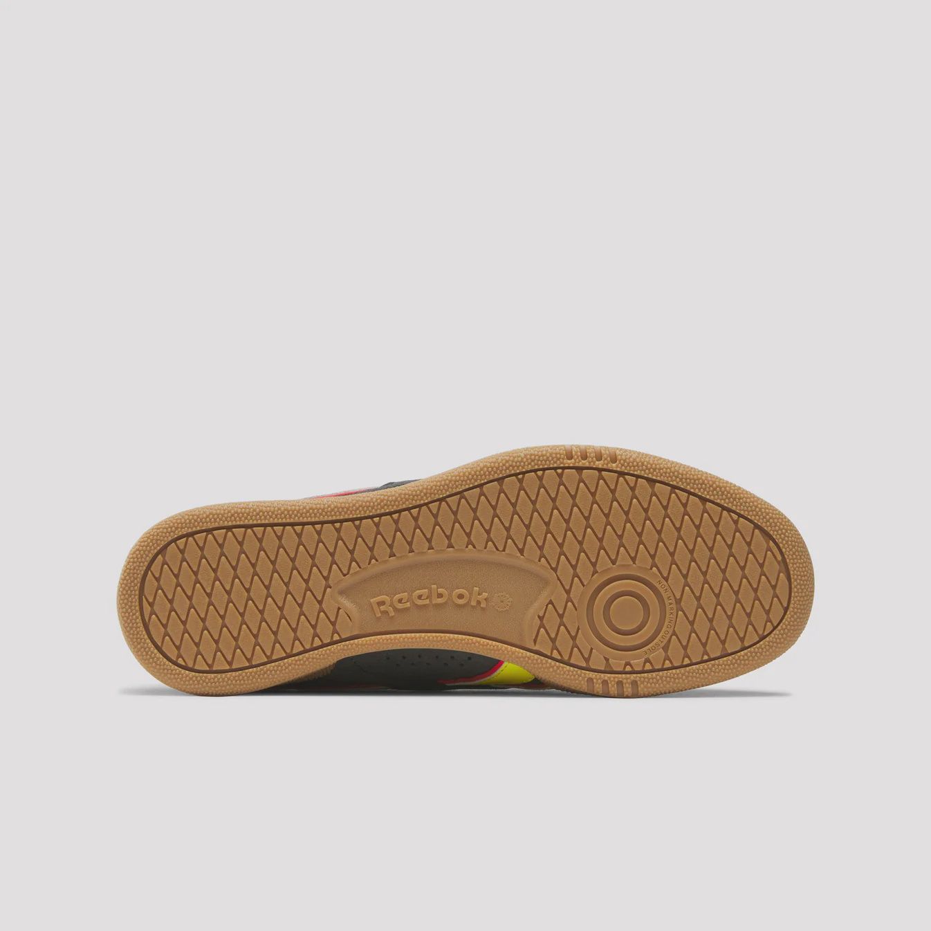 REEBOK MENS CLUB C GROUNDS UK SHOE - BLACK/ELECTRICYELLOW/GUM