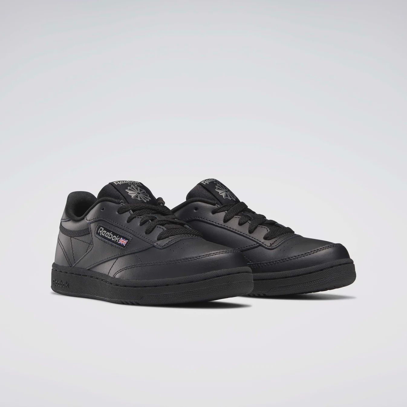 REEBOK KIDS CLUB C SHOES- BLACK/CHARCOAL-INT
