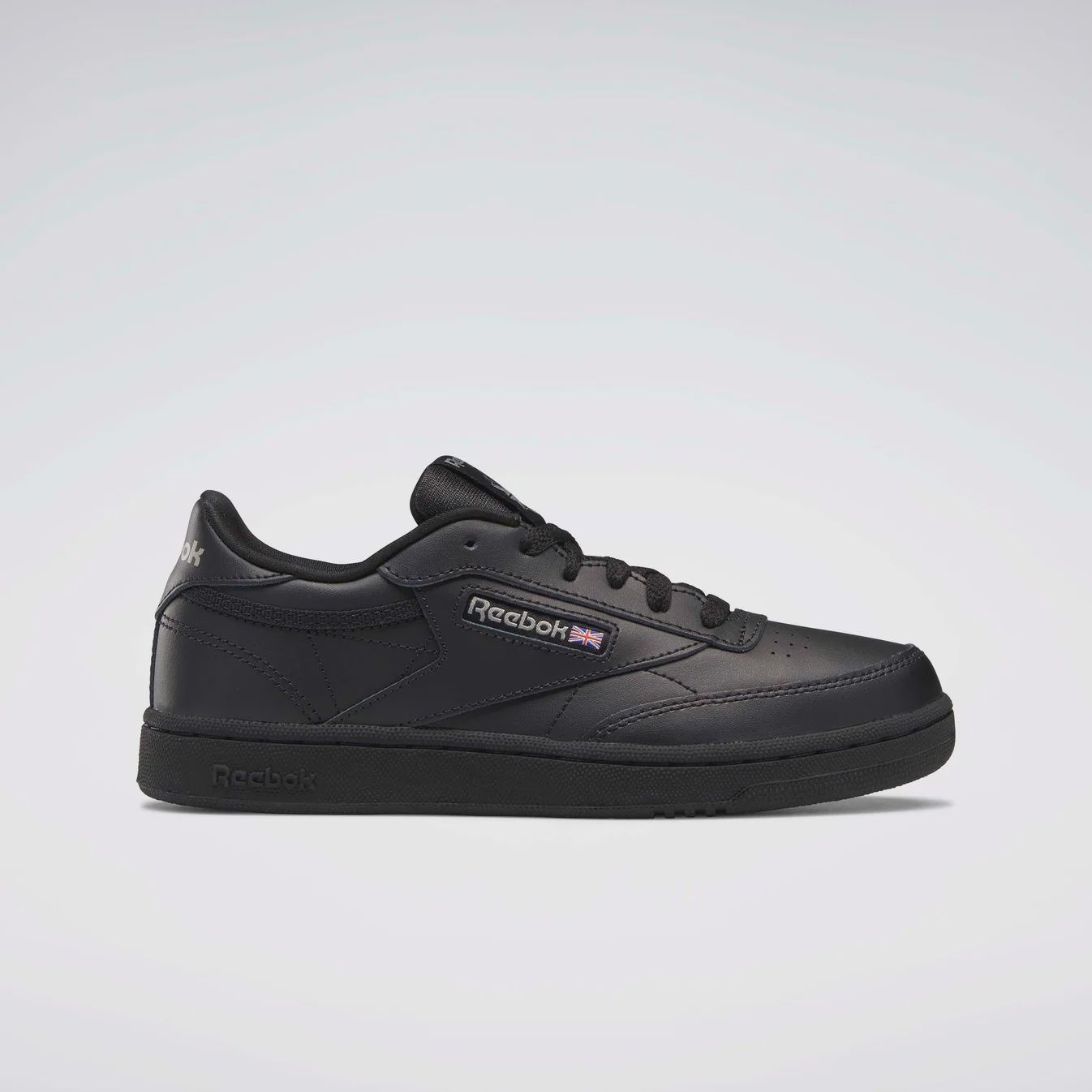 REEBOK KIDS CLUB C SHOES- BLACK/CHARCOAL-INT