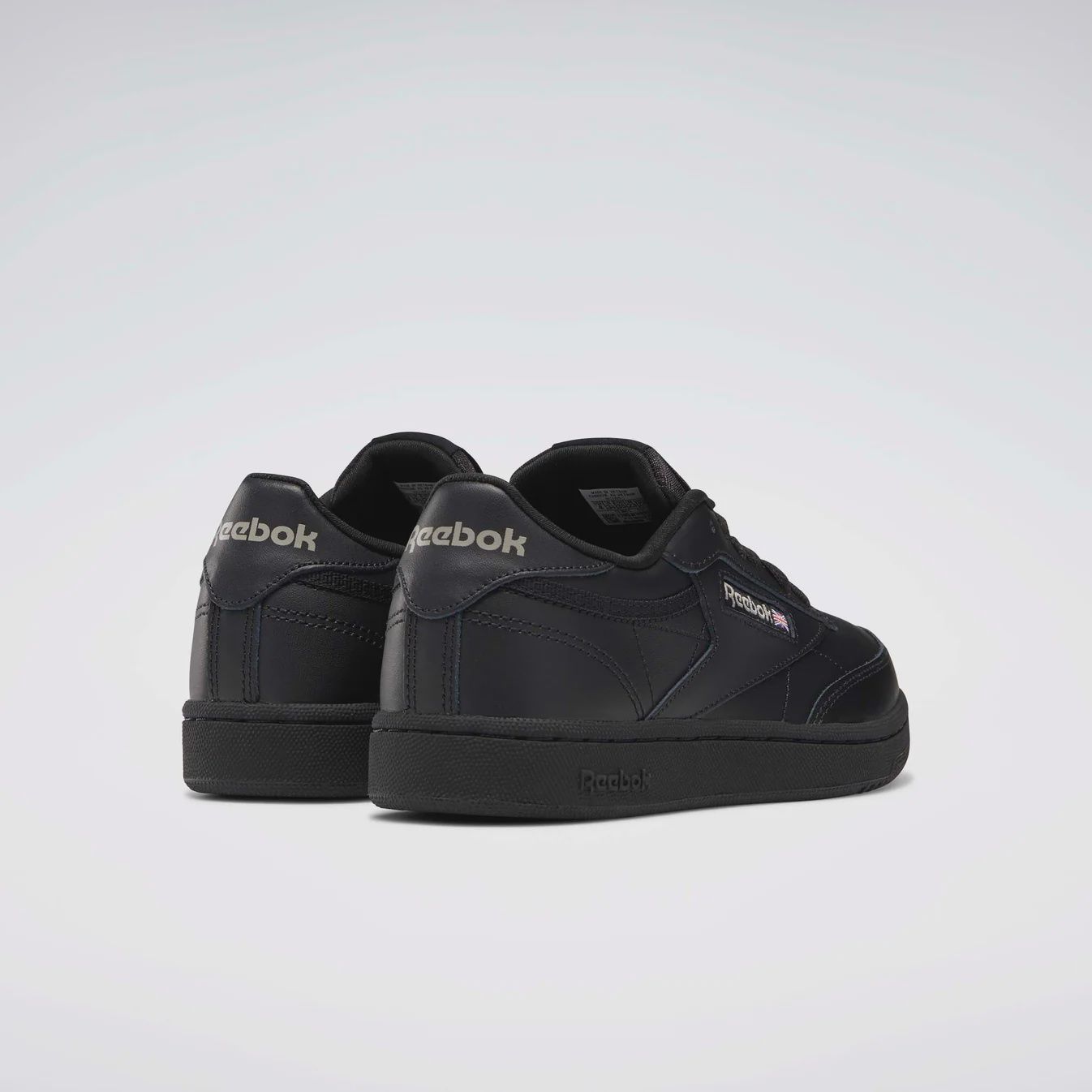 REEBOK KIDS CLUB C SHOES- BLACK/CHARCOAL-INT