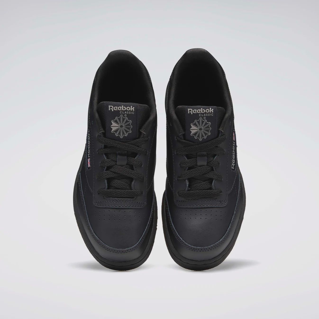 REEBOK KIDS CLUB C SHOES- BLACK/CHARCOAL-INT