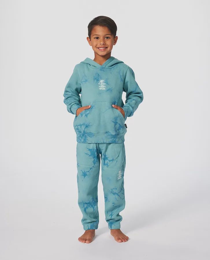 RIPCURL GROM BOYS GROM ENERGY TIE DYE HOOD - BLUE LAGOON