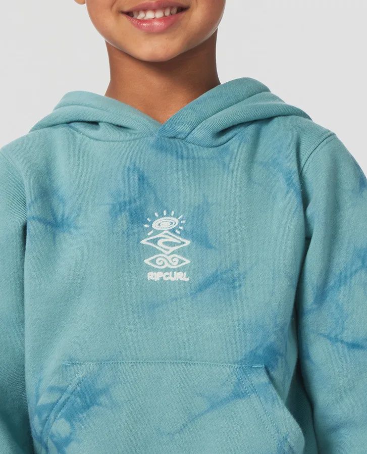 RIPCURL GROM BOYS GROM ENERGY TIE DYE HOOD - BLUE LAGOON