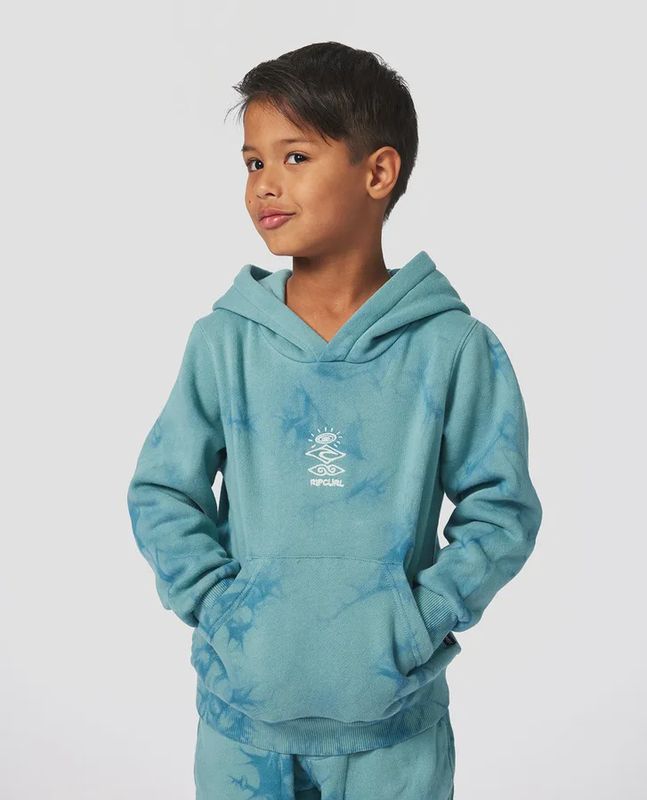 RIPCURL GROM BOYS GROM ENERGY TIE DYE HOOD - BLUE LAGOON