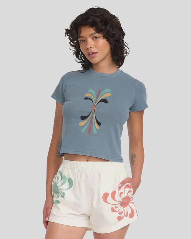 RVCA LADIES LAURYN ALVAREZ 411 SS TEE - VINTAGE NAVY