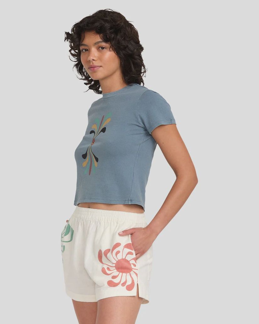 RVCA LADIES LAURYN ALVAREZ 411 SS TEE - VINTAGE NAVY