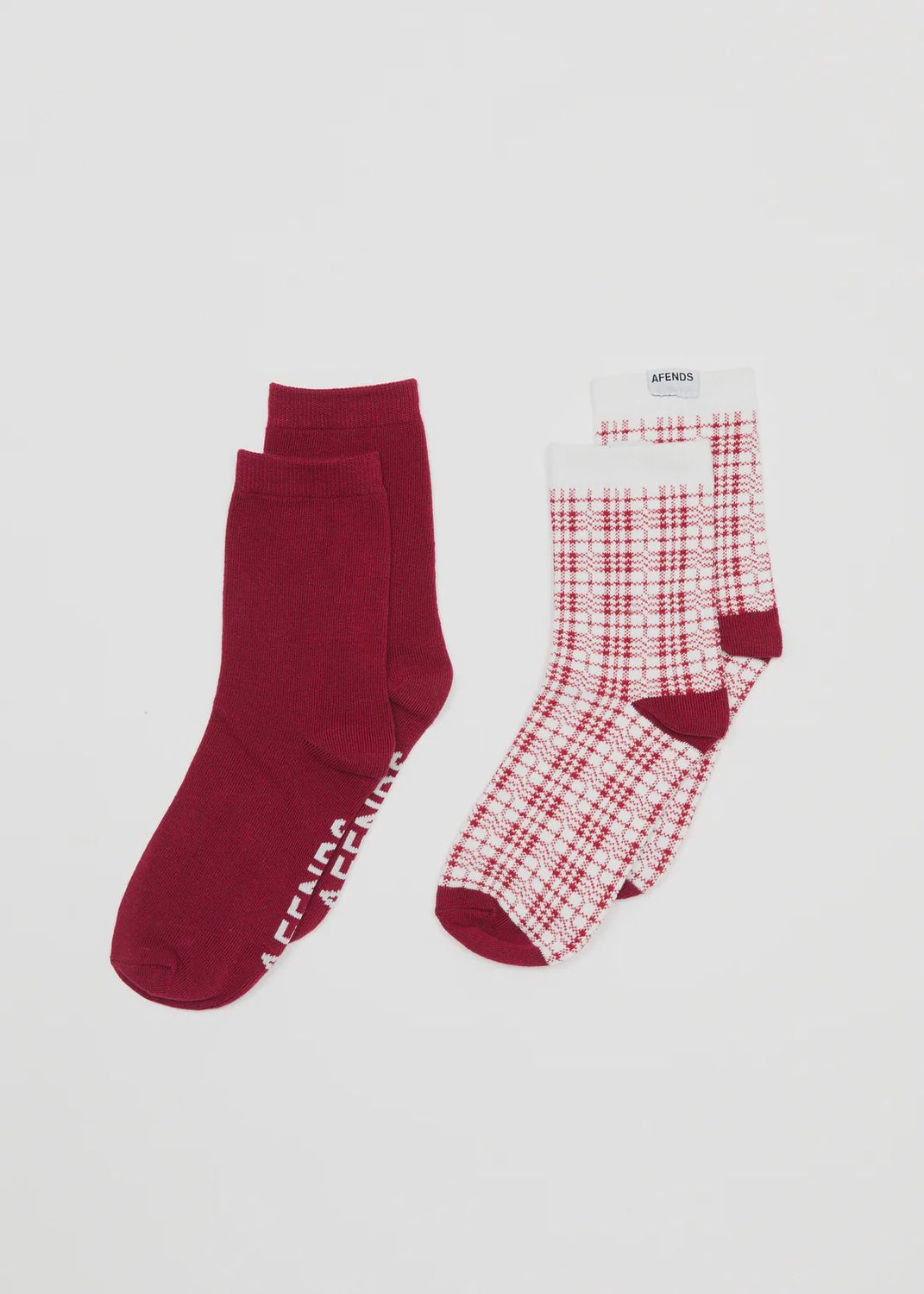 AFENDS WOMENS BASE SOCKS - 2 PACK - BURGUNDY