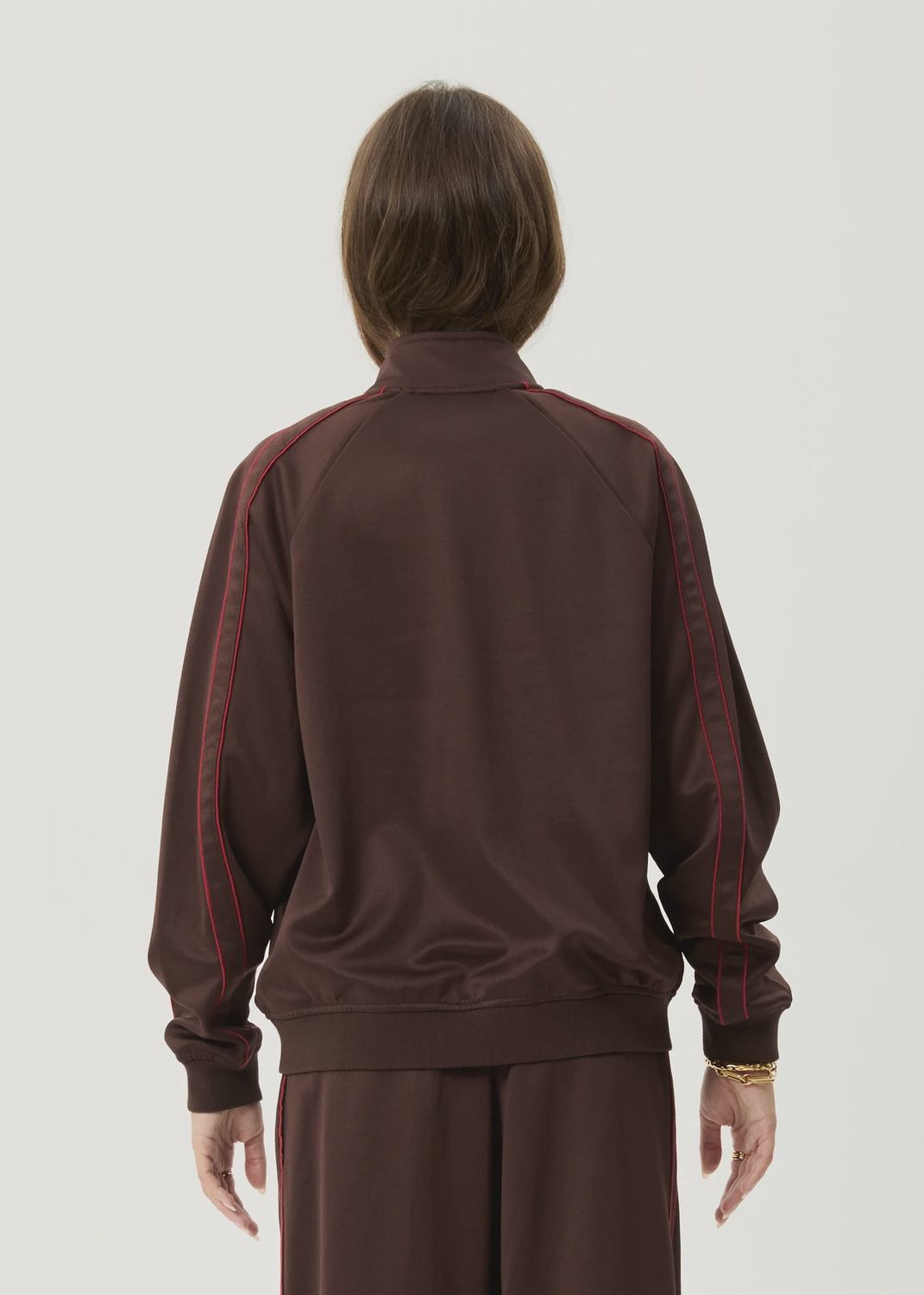 AFENDS WOMENS AVENUE TRACK JACKET - COFFEE