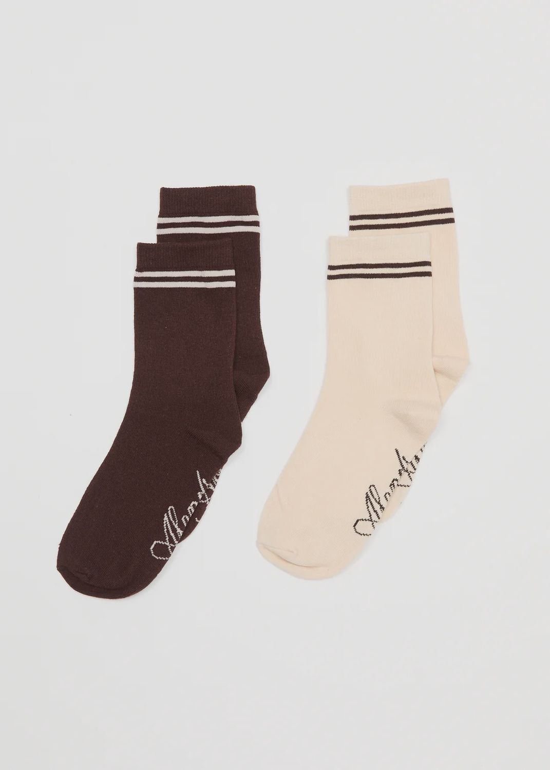 AFENDS WOMENS HARTLEY SOCKS - 2 PACK - COFFEE